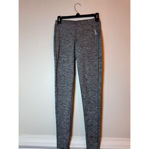 Reebok PlayWarm Womens Gray Space Dye Athletic Leggings Tights Size S